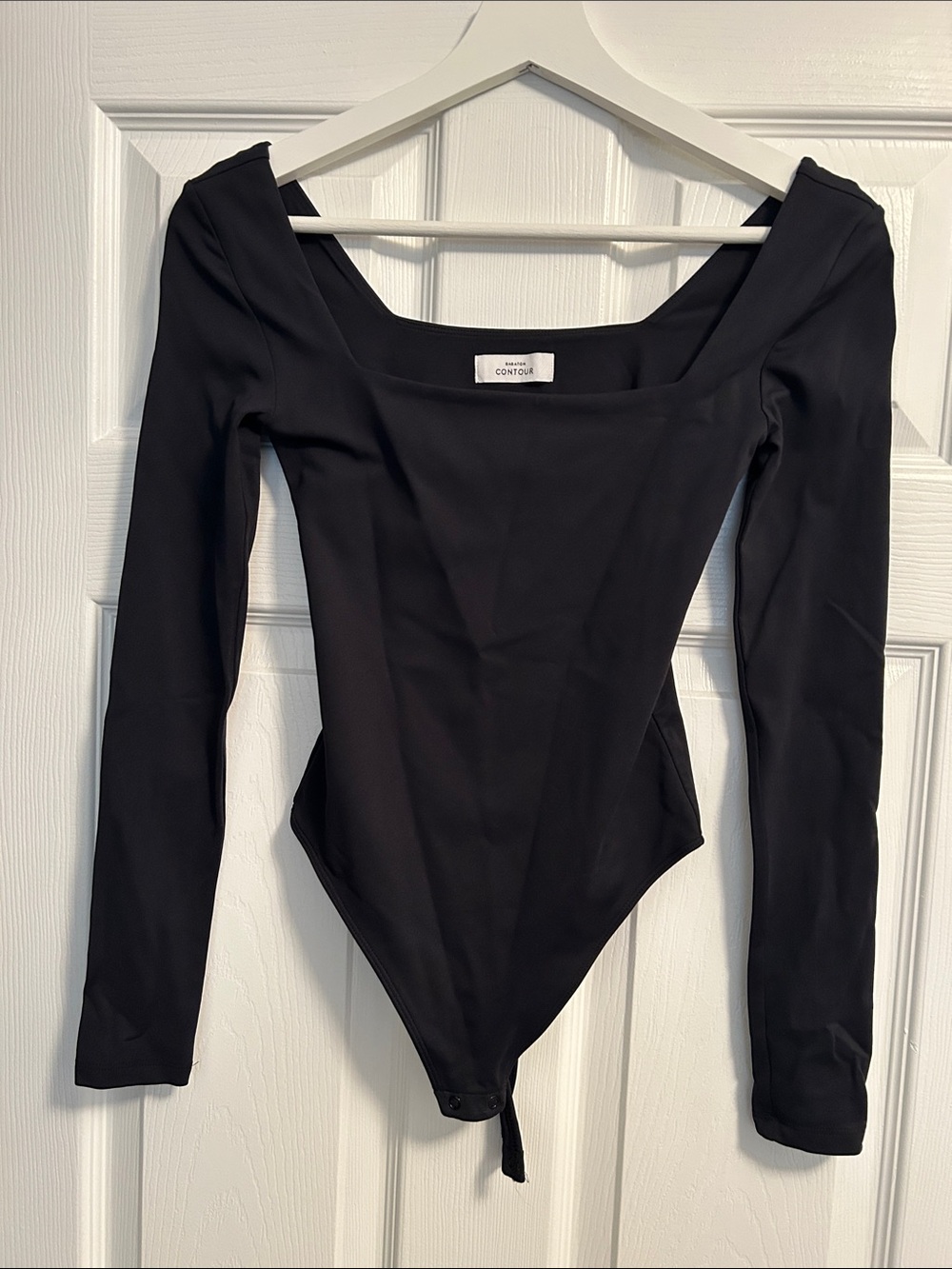Babaton Long-Sleeve Black One-Piece Bodysuit